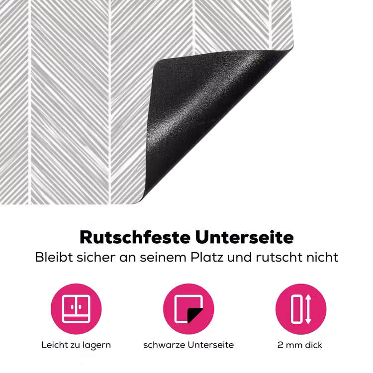 Klassiek - Visgraat - Grijs Inductie beschermer vinyl 3mm klein 276 -zzzzzzz-lf-onderkant