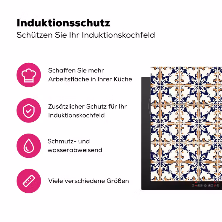 Klassiek - Patroon - Kleurrijk Inductie beschermer vinyl 3mm klein 276 -zzzzzzz-lf-ups