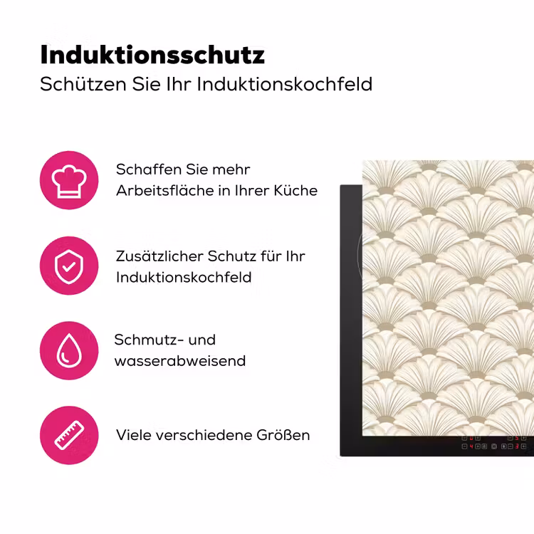 Klassiek - Art - Beige Inductie beschermer vinyl 3mm klein 276 -zzzzzzz-lf-ups