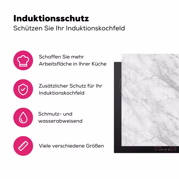 Klassiek - Marmer - Grijs Inductie beschermer vinyl 3mm klein 276 -zzzzzzz-lf-ups