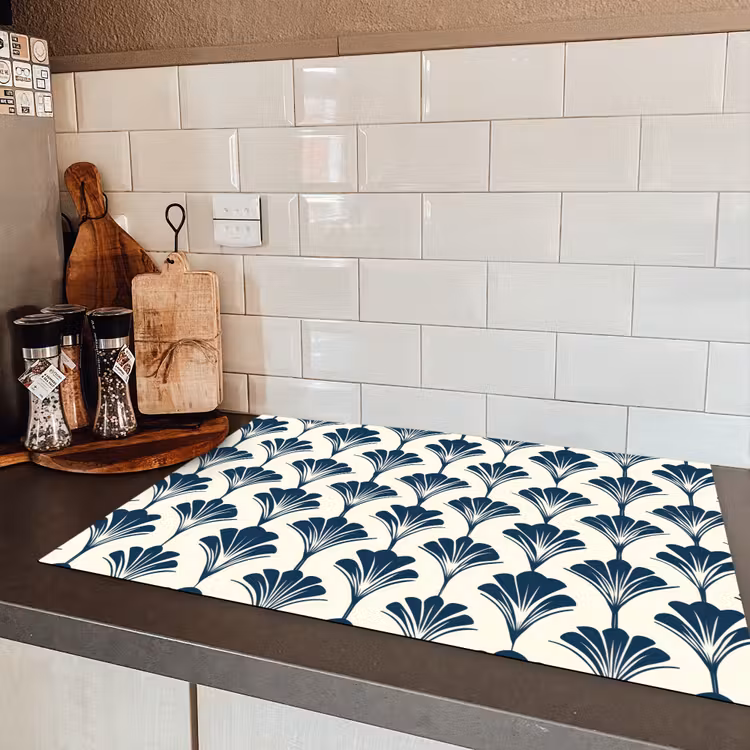 Klassiek - Motief - Blauw Inductie beschermer vinyl 3mm klein 276 -sfeer3