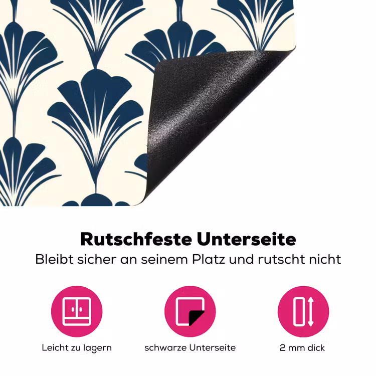 Klassiek - Motief - Blauw Inductie beschermer vinyl 3mm klein 276 -zzzzzzz-lf-onderkant