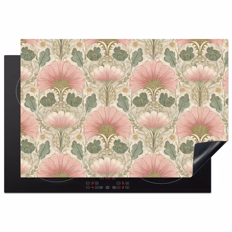Klassiek - Patroon - Roze Inductie beschermer vinyl 3mm klein 276 -3d