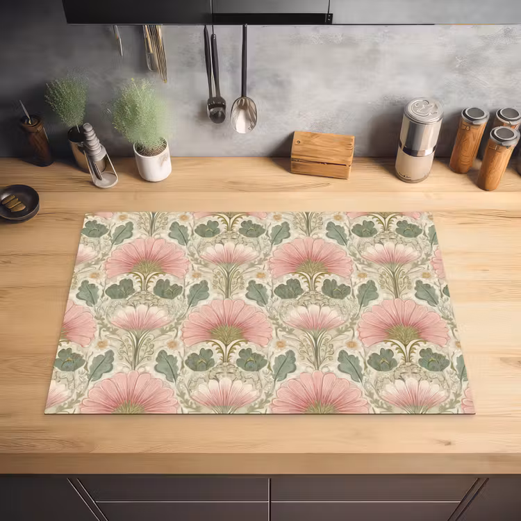 Klassiek - Patroon - Roze Inductie beschermer vinyl 3mm klein 276 -sfeer5