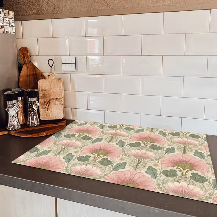 Klassiek - Patroon - Roze Inductie beschermer vinyl 3mm klein 276 -sfeer3
