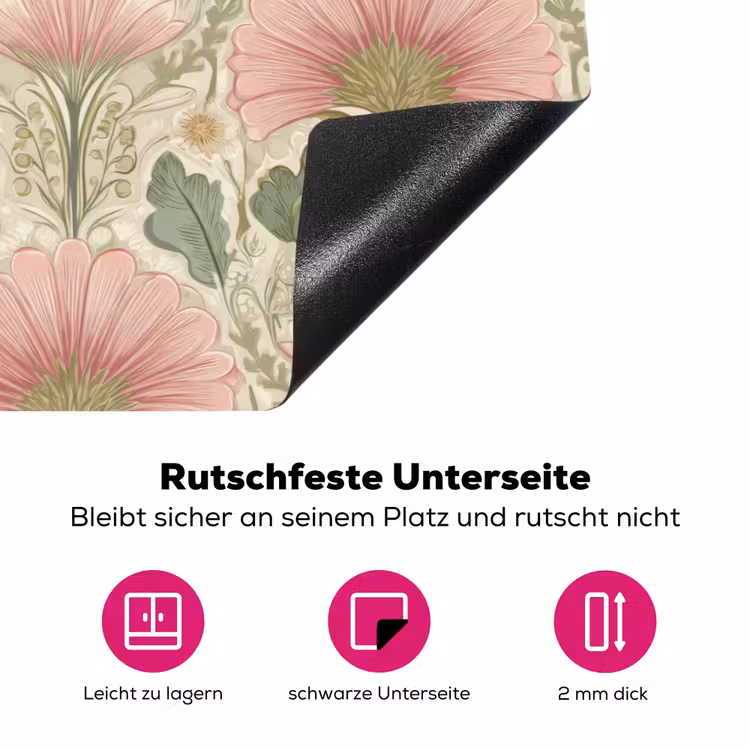 Klassiek - Patroon - Roze Inductie beschermer vinyl 3mm klein 276 -zzzzzzz-lf-onderkant