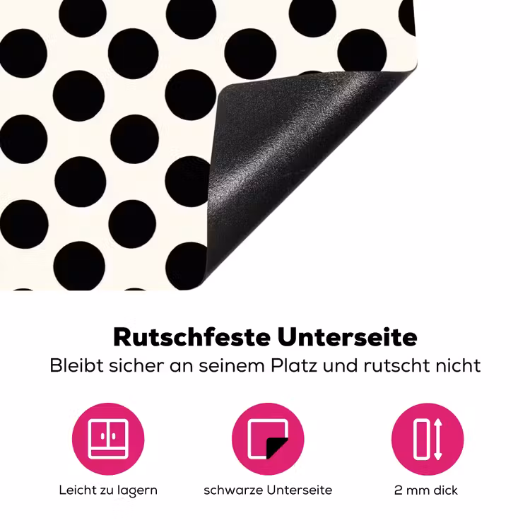 Klassiek - Stippen - Zwart Inductie beschermer vinyl 3mm klein 276 -zzzzzzz-lf-onderkant
