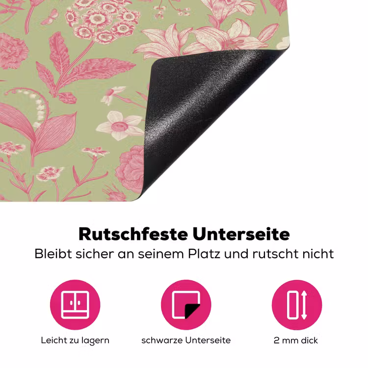 Classic - Pink - Mint Inductie beschermer vinyl 3mm klein 276 -zzzzzzz-lf-onderkant