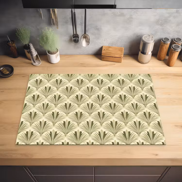 Klassiek - Waaier - Groen Inductie beschermer vinyl 3mm klein 276 -sfeer5