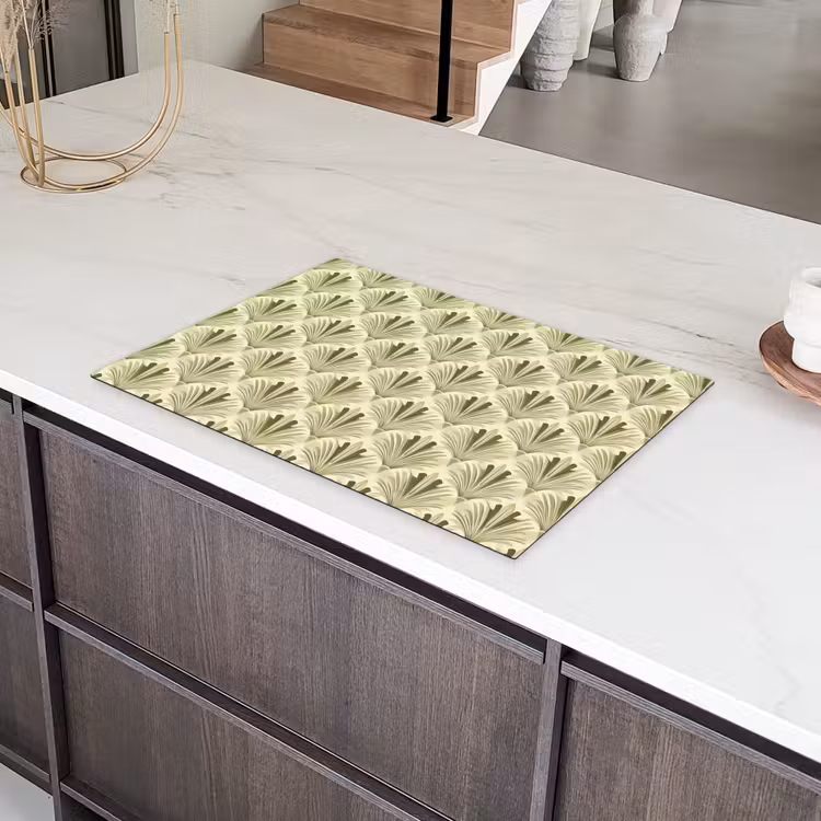 Klassiek - Waaier - Groen Inductie beschermer vinyl 3mm klein 276 -sfeer8