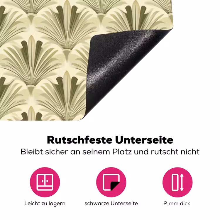 Klassiek - Waaier - Groen Inductie beschermer vinyl 3mm klein 276 -zzzzzzz-lf-onderkant