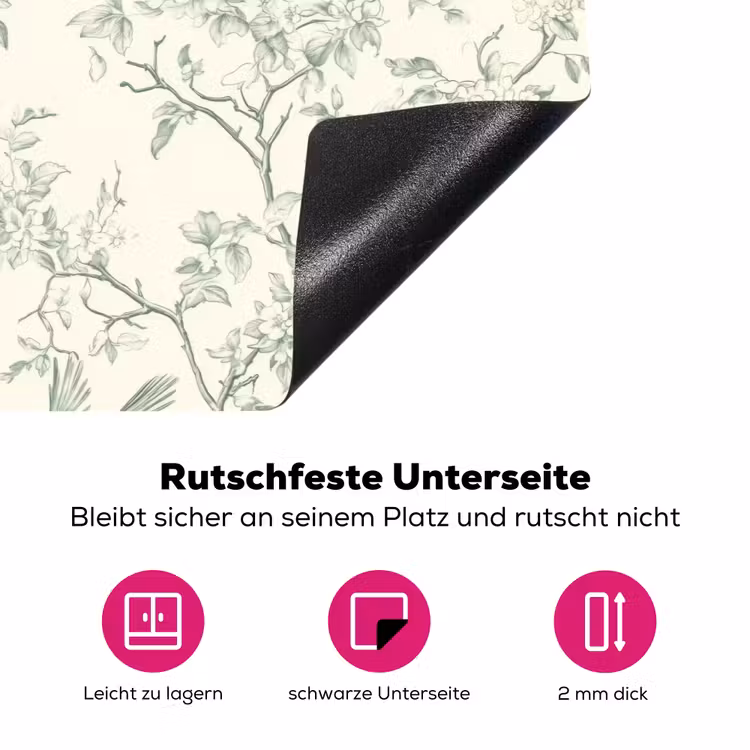 Klassiek - Vogels - Groen Inductie beschermer vinyl 3mm klein 276 -zzzzzzz-lf-onderkant