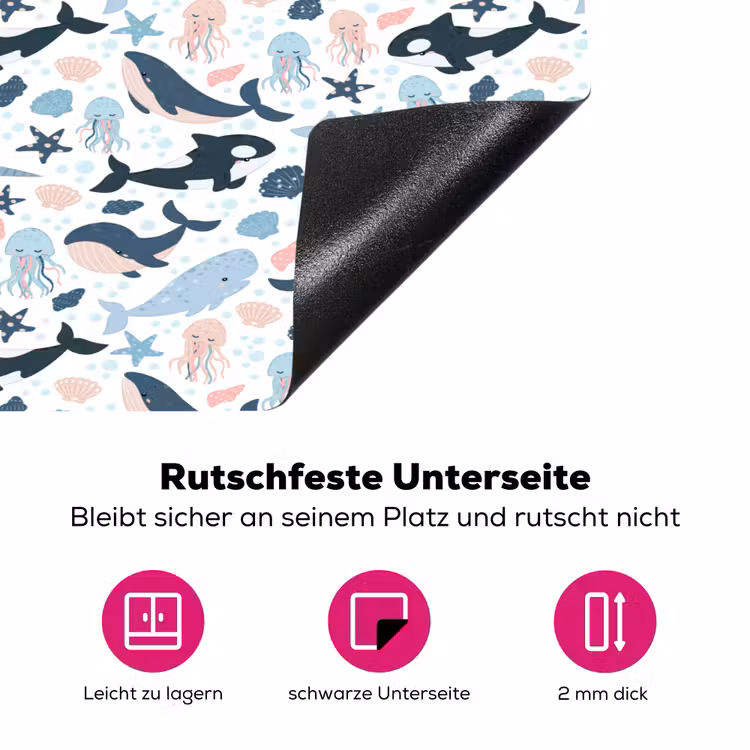Klein - Oceaan - Walvissen - Octopus Inductie beschermer vinyl 3mm klein 276 -zzzzzzz-lf-onderkant