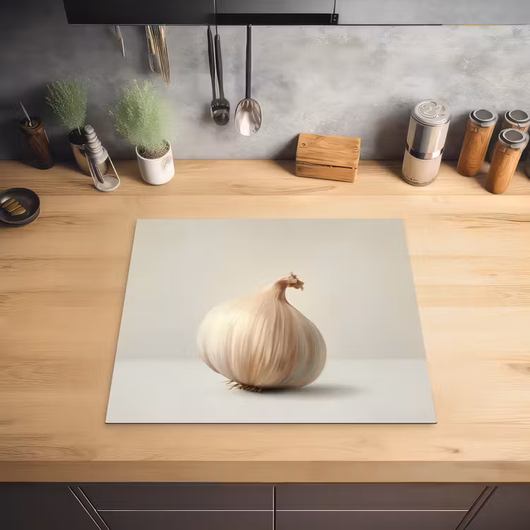 Knoflook - Natuurlijk - Beige Inductie beschermer vinyl 3mm middel -sfeer5