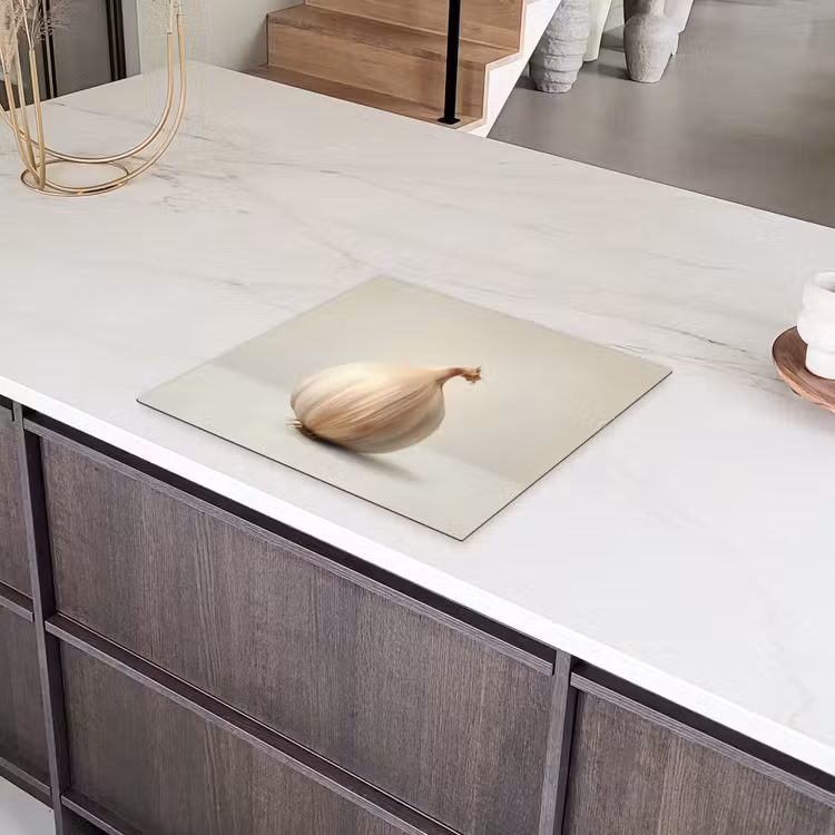 Knoflook - Natuurlijk - Beige Inductie beschermer vinyl 3mm middel -sfeer8