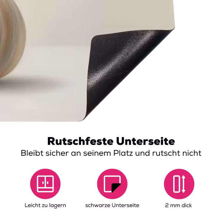 Knoflook - Natuurlijk - Beige Inductie beschermer vinyl 3mm klein -zzzzzzz-lf-onderkant