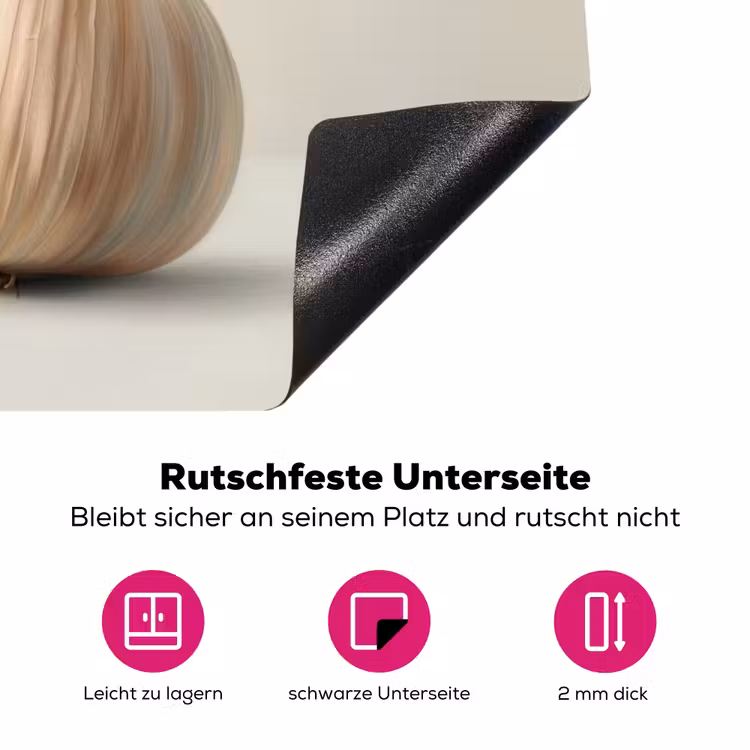Knoflook - Natuurlijk - Beige Inductie beschermer vinyl 3mm middel -zzzzzzz-lf-onderkant