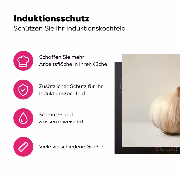 Knoflook - Natuurlijk - Beige Inductie beschermer vinyl 3mm middel -zzzzzzz-lf-ups