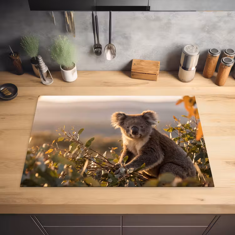 Koala - Bladeren - Ochtendlicht Inductie beschermer vinyl 3mm klein -sfeer5