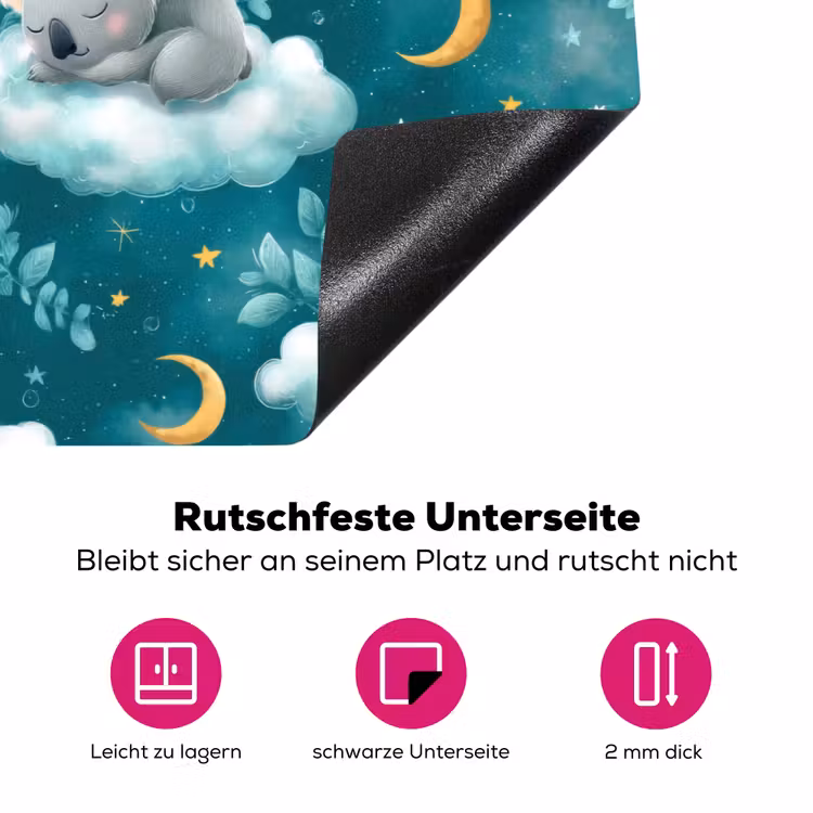 Koala's - Betoverend - Blauw Inductie beschermer vinyl 3mm klein 276 -zzzzzzz-lf-onderkant