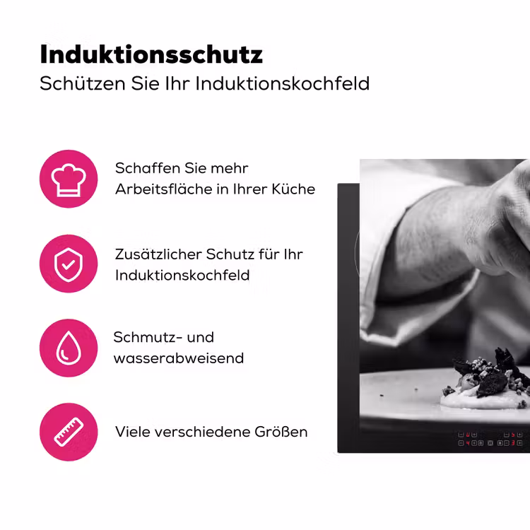 Chef - Garnering - Gerecht Inductie beschermer vinyl 3mm klein -zzzzzzz-lf-ups