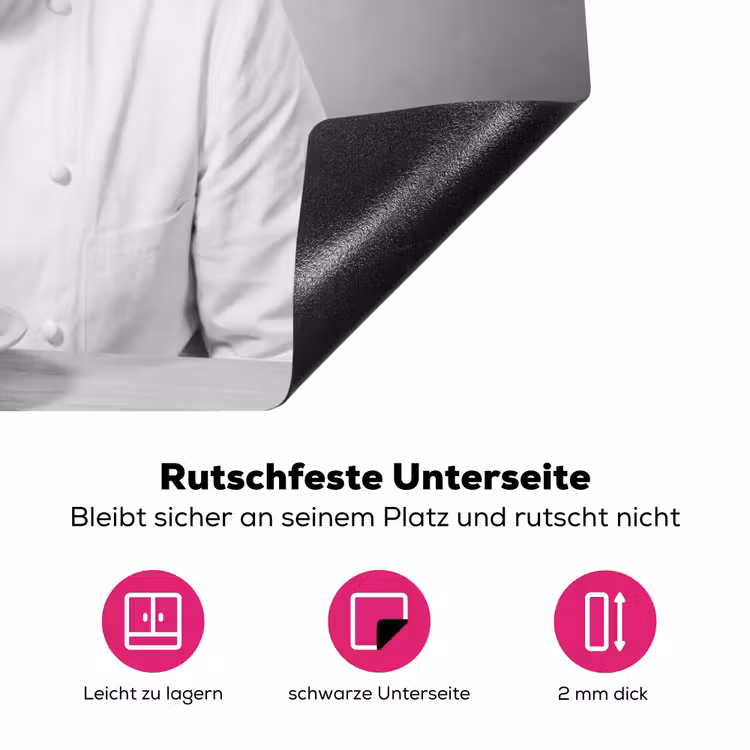 Chef - Spaghetti - Pasta Inductie beschermer vinyl 3mm klein -zzzzzzz-lf-onderkant