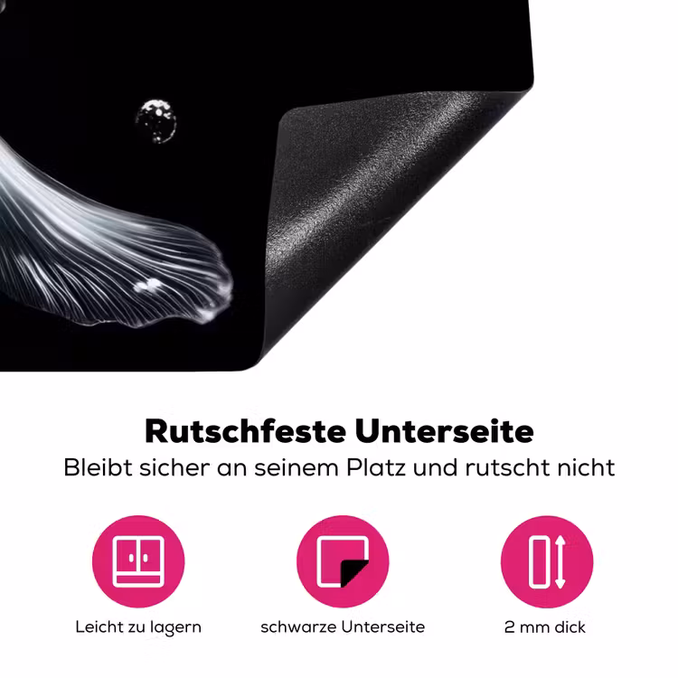 Koi - Vissen - Water - Zwart Inductie beschermer vinyl 3mm klein -zzzzzzz-lf-onderkant