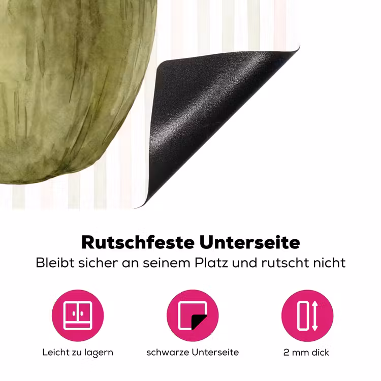 Kokosnoot - Drank - Tropisch - Illustratie - Zomer Inductie beschermer vinyl 3mm middel -zzzzzzz-lf-onderkant