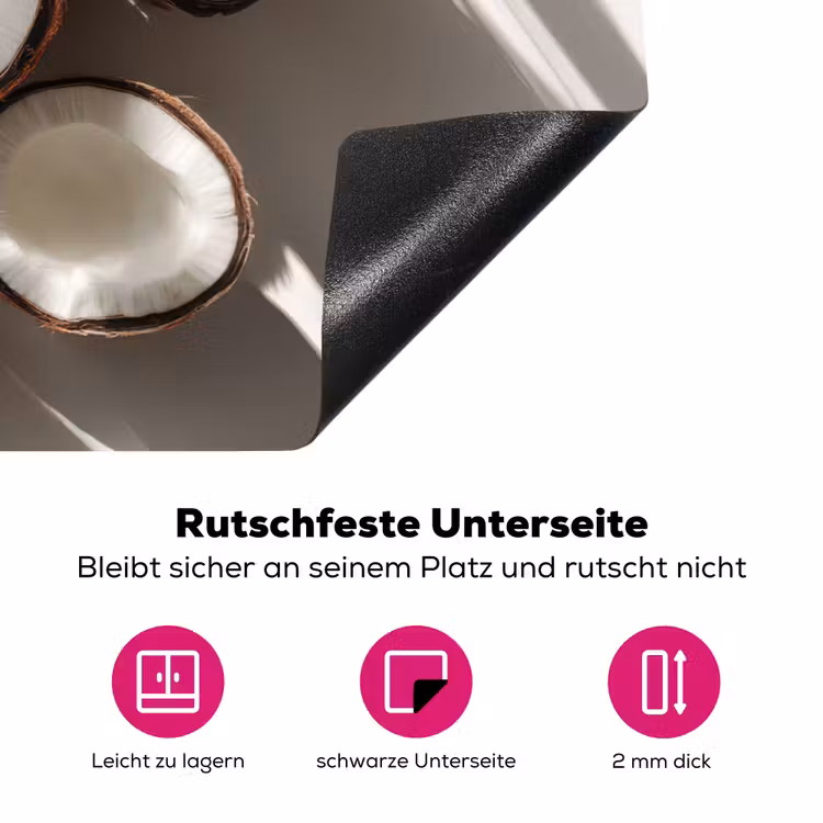 Kokosnoten - Bruin - Shaduw Inductie beschermer vinyl 3mm klein -zzzzzzz-lf-onderkant