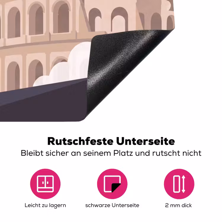 Colosseum - Zonsopgang - Rome - Architectuur - Beige Inductie beschermer vinyl 3mm middel -zzzzzzz-lf-onderkant