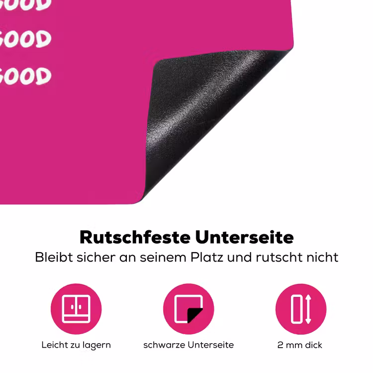 Focus on the good - Roze - wit Inductie beschermer vinyl 3mm klein -zzzzzzz-lf-onderkant