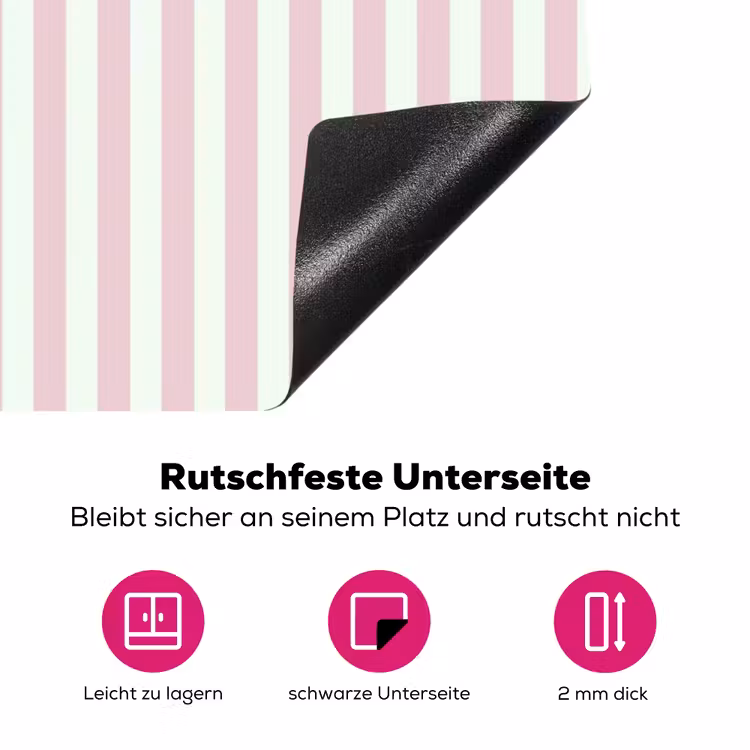 Focus on the good - Strepen - Roze - Smiley Inductie beschermer vinyl 3mm klein -zzzzzzz-lf-onderkant
