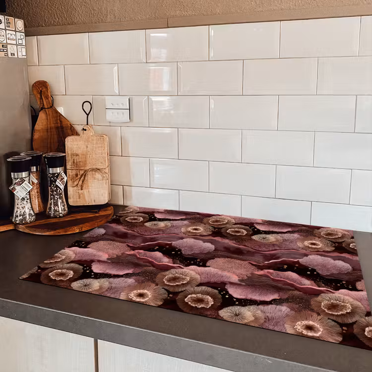 Koraal - Organisch - Roze Inductie beschermer vinyl 3mm klein 276 -sfeer3