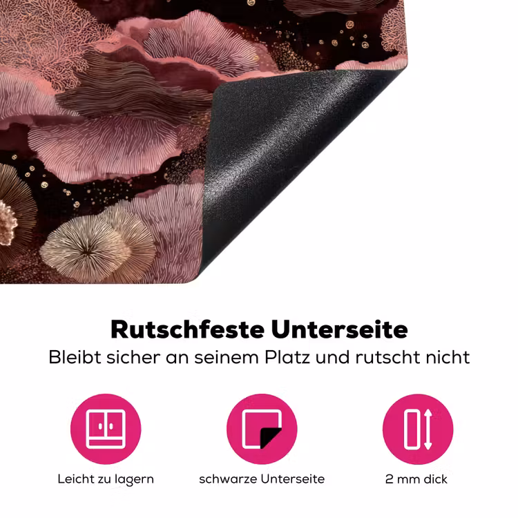 Koraal - Organisch - Roze Inductie beschermer vinyl 3mm klein 276 -zzzzzzz-lf-onderkant