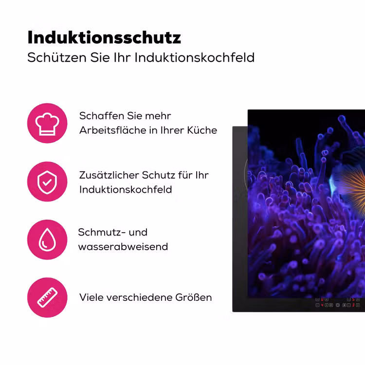 Koraal - Vis - Oranje - Zee Inductie beschermer vinyl 3mm klein -zzzzzzz-lf-ups
