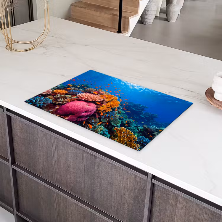 Koraal - Vissen - Oceaan - Natuur - Kleurrijk Inductie beschermer vinyl 3mm klein -sfeer8