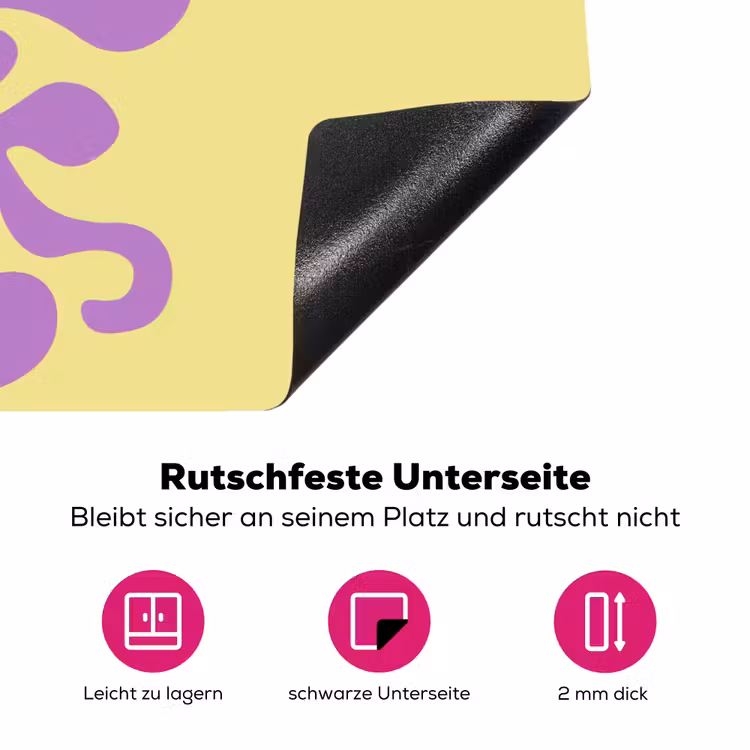 Koraal - Cirkel - Abstract - Geel Inductie beschermer vinyl 3mm klein -zzzzzzz-lf-onderkant