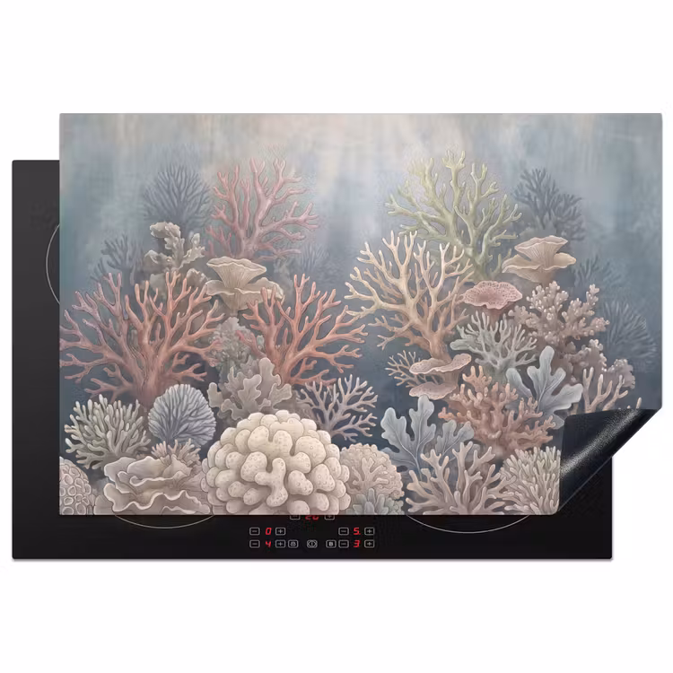 Koraal - Zeeleven - Onderwater - Illustratie - Natuur Inductie beschermer vinyl 3mm klein -3d