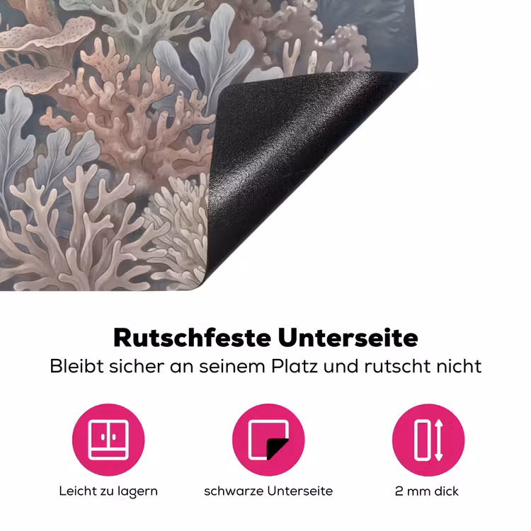 Koraal - Zeeleven - Onderwater - Illustratie - Natuur Inductie beschermer vinyl 3mm klein -zzzzzzz-lf-onderkant