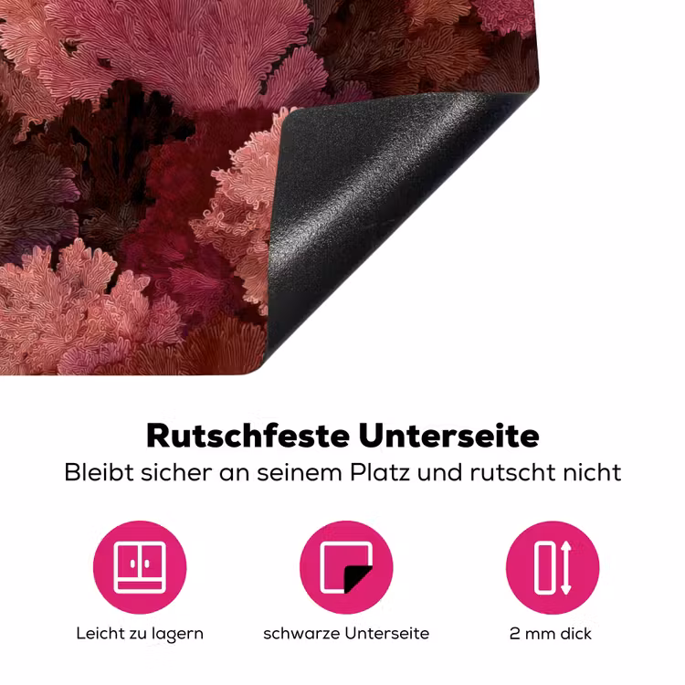 Koraal - Textuur - Kleurrijk Inductie beschermer vinyl 3mm klein 276 -zzzzzzz-lf-onderkant
