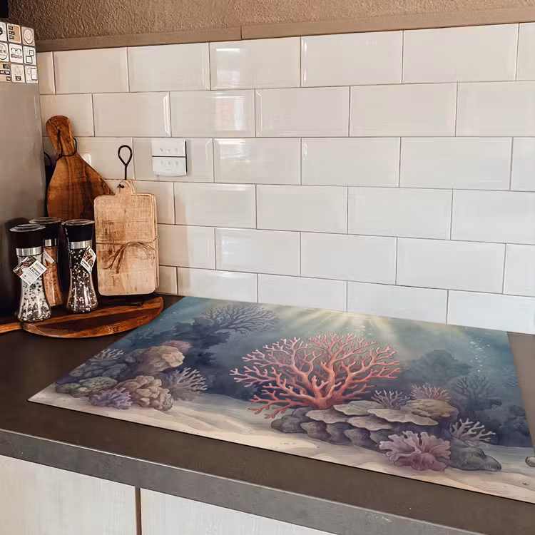 Koraal - Onderwater - Natuur - Roze Inductie beschermer vinyl 3mm klein -sfeer3