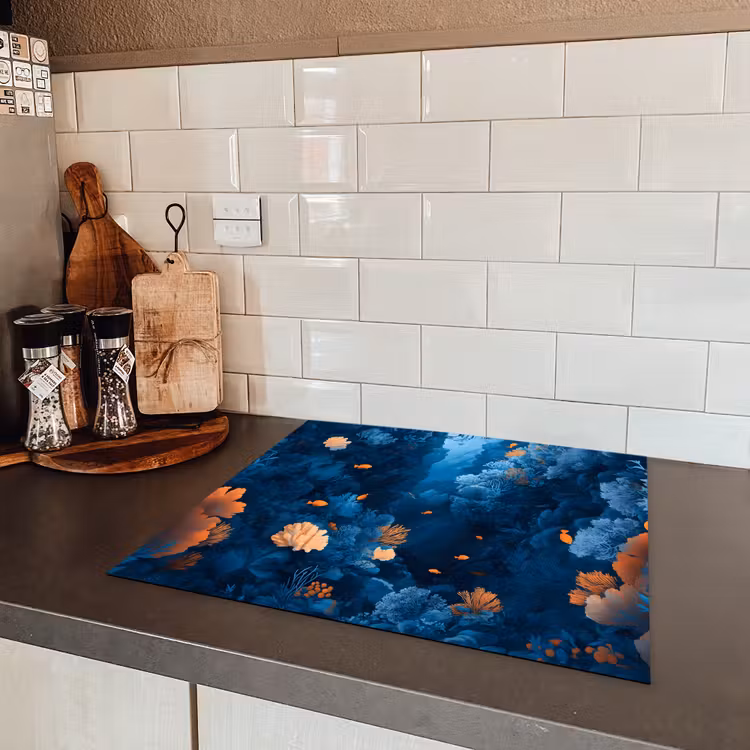 Koraalrif - Vissen - Oceaan - Blauw Inductie beschermer vinyl 3mm middel -sfeer3