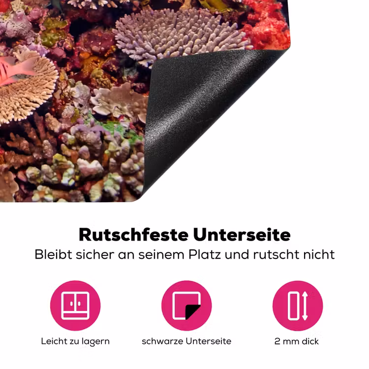 Koraalrif - Vissen - Onderwater - Tropisch - Rood Inductie beschermer vinyl 3mm klein -zzzzzzz-lf-onderkant