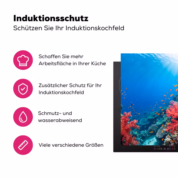 Koraalrif - Vissen - Onderwater - Tropisch - Rood Inductie beschermer vinyl 3mm klein -zzzzzzz-lf-ups