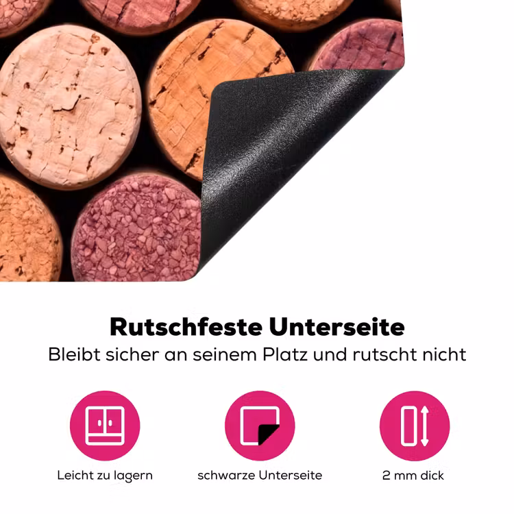 Kurk - Patroon - Abstract - Modern - Rood Inductie beschermer vinyl 3mm middel -zzzzzzz-lf-onderkant