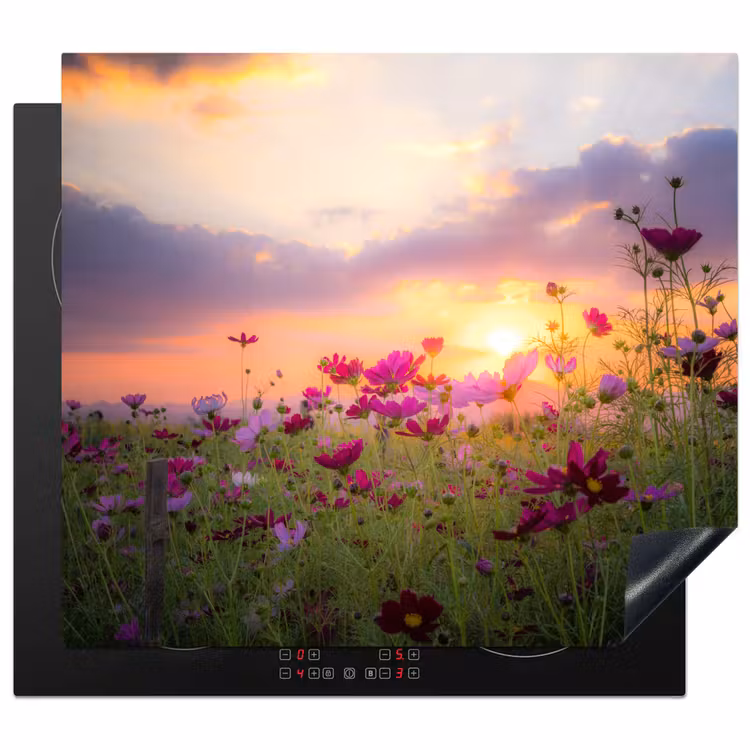 Cosmos bij Zonsondergang Inductie beschermer vinyl 3mm middel -3d