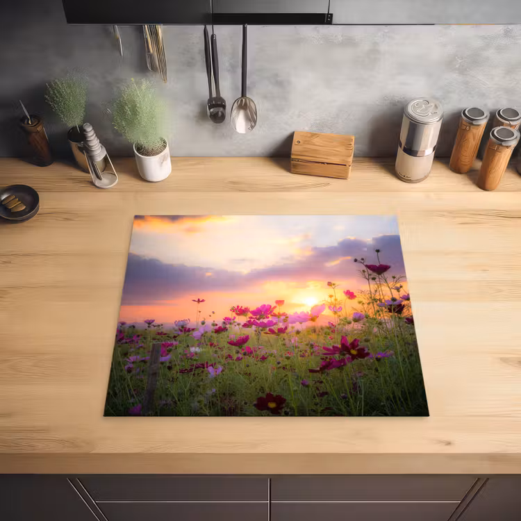 Cosmos bij Zonsondergang Inductie beschermer vinyl 3mm middel -sfeer5