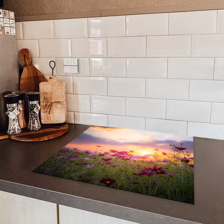 Cosmos bij Zonsondergang Inductie beschermer vinyl 3mm middel -sfeer3