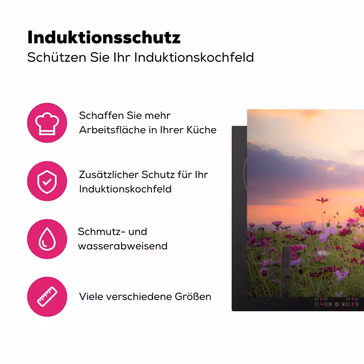 Cosmos bij Zonsondergang Inductie beschermer vinyl 3mm klein -zzzzzzz-lf-ups