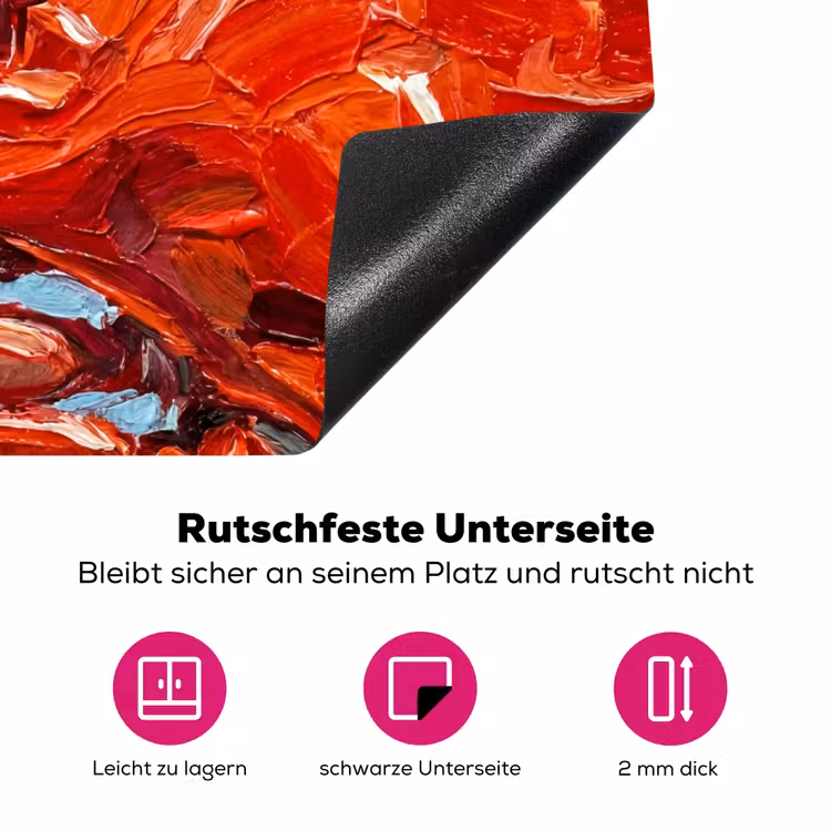 Krab - Zee - Dieren - Abstract - Rood Inductie beschermer vinyl 3mm middel -zzzzzzz-lf-onderkant